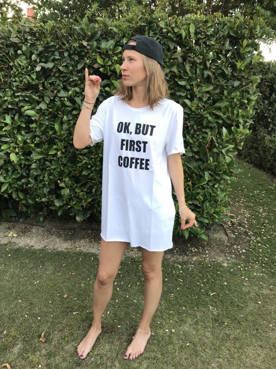 “Ok, But First Coffee” Organic Cotton T-shirt
